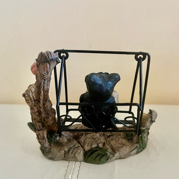 K's Collection Teddy Bear on Swing with Pumpkin Halloween - Picture 2 of 5